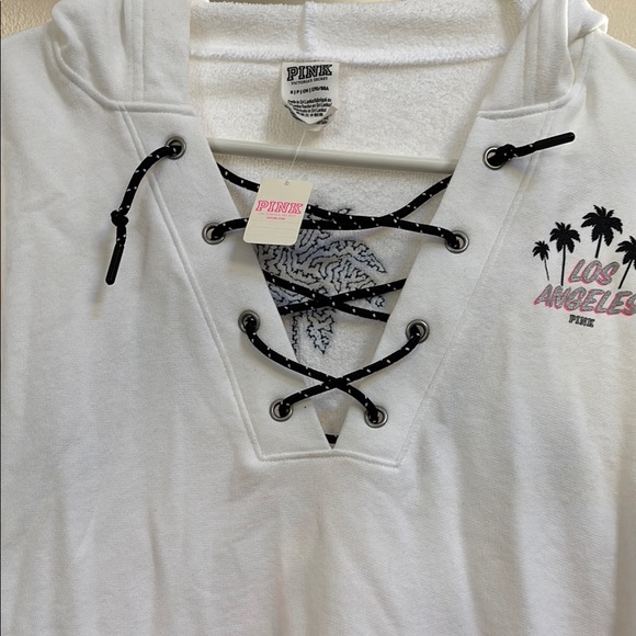 PINK Victoria's Secret White Lace-Up Sweater - Picture 2 of 9